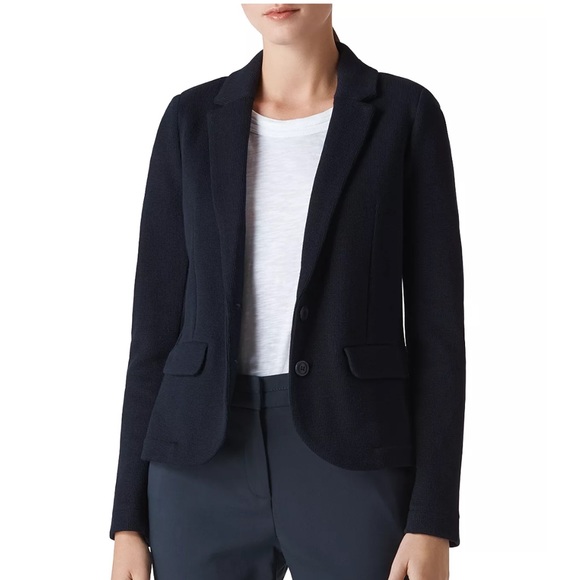 Whistles Slim Jersey Blazer | Navy | US 6 | New - Picture 1 of 6